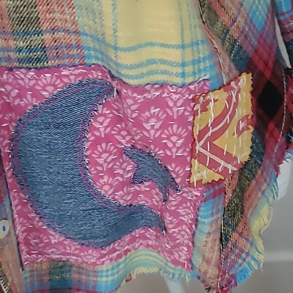 Handmade Vintage Upcycled Kantha & Flannel Shacket - THE DAVE MATHEWS BAND - Picture 3 of 11